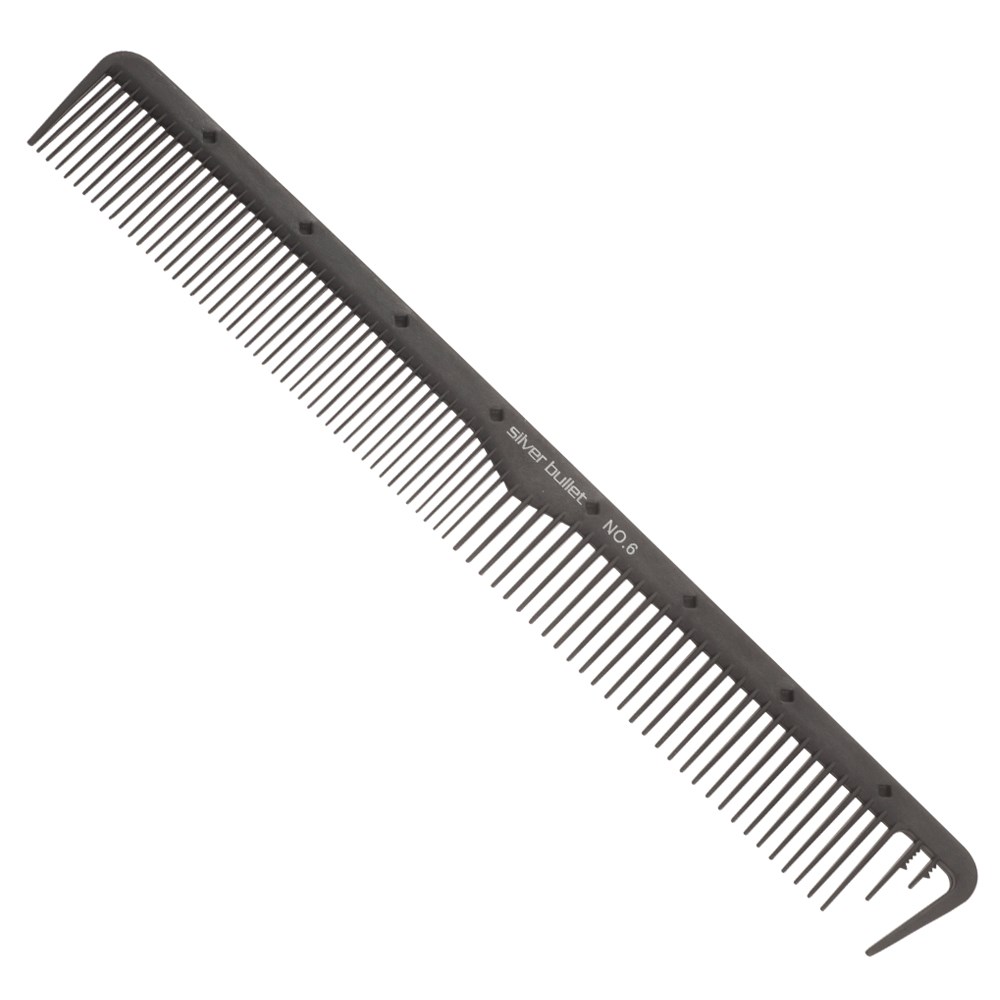 Silver Bullet Carbon Wide Teeth Cutting Hair Comb - Home Hairdresser