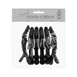 Screen Crocodile Clips Carbon 6pc