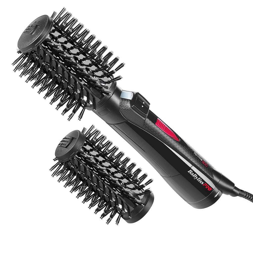 Hot air rotating styling brush outlet