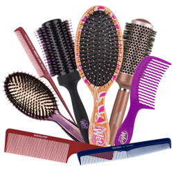 An expansive array of <strong>hair brushes and combs</strong> to meet your every need. From <em>detangling brushes</em> to <em>teasing brushes</em>, <em>paddle brushes</em> to hot <em>tube brushes</em>, styling brushes to blow-drying brushes and much, much more. See <a href="https://homehairdresser.com.au" title="home hairdresser supply">Home Hairdresser</a> extensive range of <a href="/hair-supply" title="hair supply">hair supply</a>.&nbsp;We are the authorized stockist for all <a href="https://homehairdresser.com.au/brands" title="brands">brands</a> we carry.