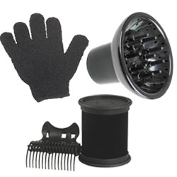 Elevate your styling with hair tool accessories, including hair dryer diffusers for blow-drying curly hair. Heatproof mats, gloves and pouches protect from hair <a href="/electricals" title="electrical appliances">electrical appliances</a>. Also find spare hot rollers and hair dryer bonnets for setting hair here.&nbsp;<span style="color: #5c5a58;">See our extensive range of&nbsp;</span><a href="/hair-products" title="hair products">hair products</a><span style="color: #5c5a58;"> or back to <a href="/" title="Hairdressing supply">Hairdressing supply</a> homepage</span>