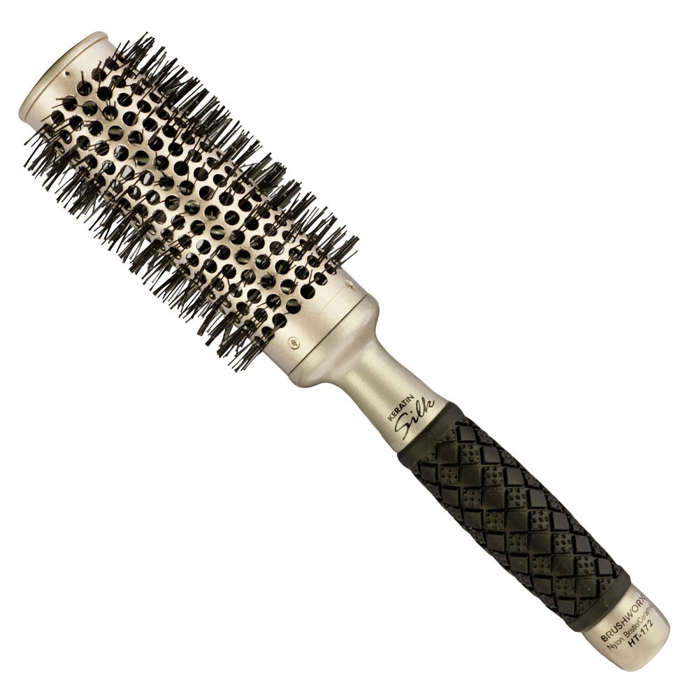Brushworx Keratin Silk Ceramic Hot Tube Hair Brush Medium Home