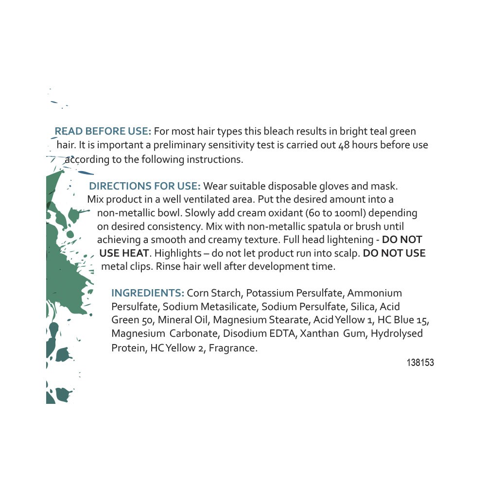 Salon Smart Green Powdered Hairdressing Bleach Home Hairdresser