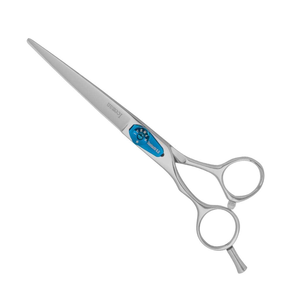 Iceman 6.5 Cool Blue Scissors - Hand Honed Blades - Home Hairdresser