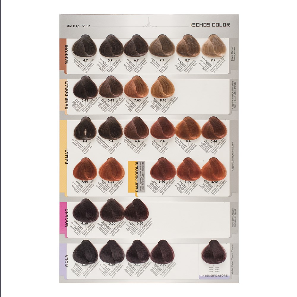 Echos Color Hair Colour Chart Large Home Hairdresser