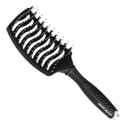 Silver Bullet Black Velvet Curved Vent Porcupine Paddle Brush