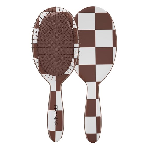 Framar Detangle Hair Brush Checked Out Brown