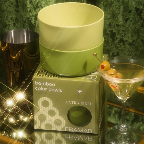 Framar Bamboo Colour Bowls 2pk Extra Dirty