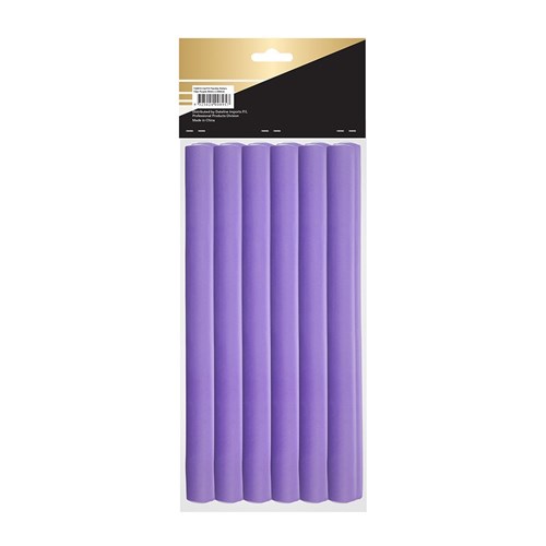 Hair FX Long Flexible Rollers Purple 12pk
