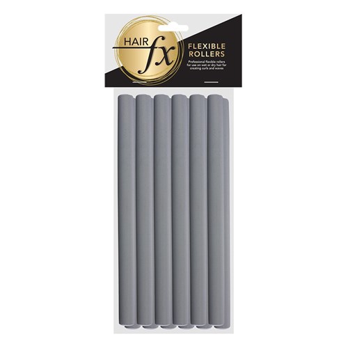 Hair FX Long Flexible Rollers Grey 12pk