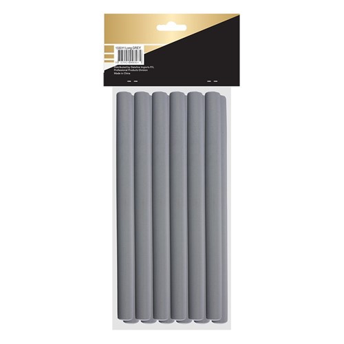 Hair FX Long Flexible Rollers Grey 12pk