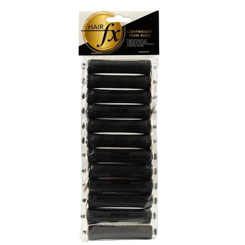 Hair FX Lightweight Perm Rods 12pk Black