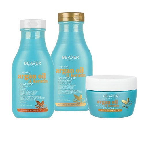 Beaver Argan Oil Keratin Shine and Repair Pack
