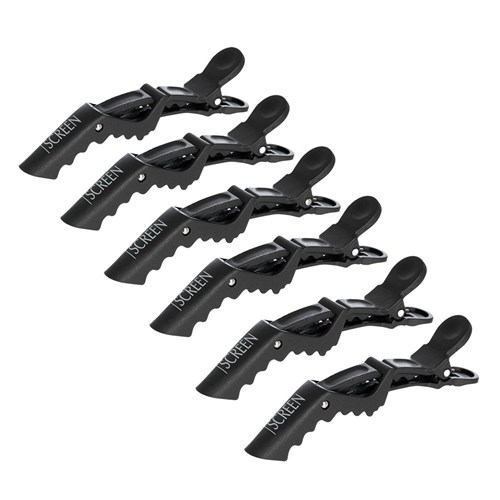 Screen Crocodile Clips Carbon 6pc