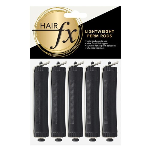 Hair FX Lightweight Perm Rods 5pk Black