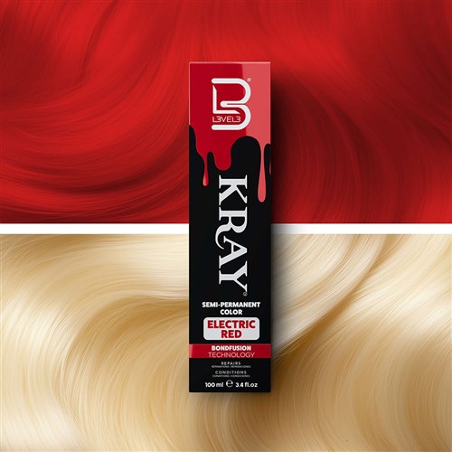 LVL3 KRAY COLOR ELEC RED 100ML 200100 SEMI PERMANENT COLOUR LEVEL3 L3VEL3