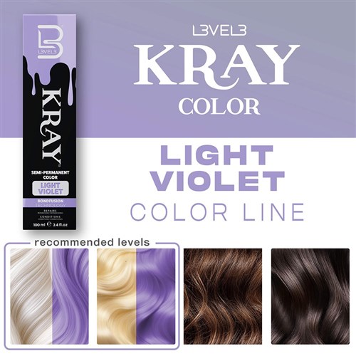 LVL3 KRAY COLOR LT VIOLET 100M 200109 100ML SEMI PERMANENT COLOUR LEVEL3 L3VEL3