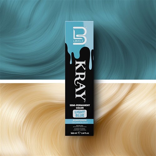 LVL3 KRAY COLOR LT BLUE 100ML 200110 SEMI PERMANENT COLOUR LIGHT BLUE LEVEL3 L3VEL3