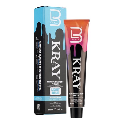 LVL3 KRAY COLOR LT BLUE 100ML 200110 SEMI PERMANENT COLOUR LIGHT BLUE LEVEL3 L3VEL3