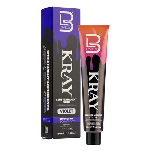 LVL3 KRAY COLOR VIOLET 100ML 200111 SEMI PERMANENT COLOUR LEVEL3 L3VEL3