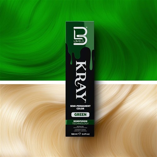LVL3 KRAY COLOR GREEN 100ML 200112 100ML SEMI PERMANENT COLOUR LEVEL3 L3VEL3