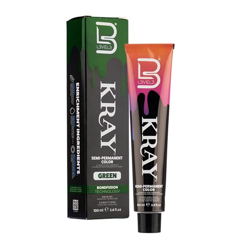 LVL3 KRAY COLOR GREEN 100ML 200112 100ML SEMI PERMANENT COLOUR LEVEL3 L3VEL3