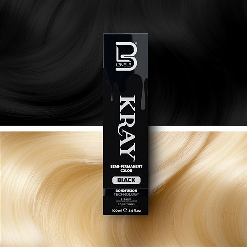 LVL3 KRAY COLOR BLACK 100ML 200113 100ML SEMI PERMANENT COLOUR LEVEL3 L3VEL3