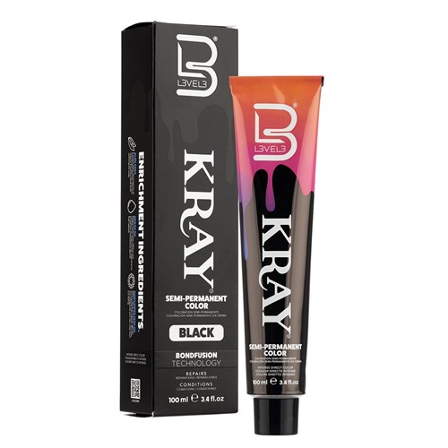 LVL3 KRAY COLOR BLACK 100ML 200113 100ML SEMI PERMANENT COLOUR LEVEL3 L3VEL3