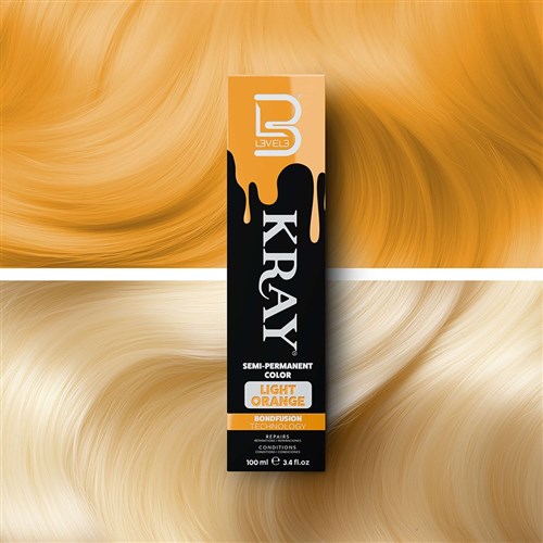 LVL3 KRAY COLOR LT ORANGE 100 200114 100ML SEMI PERMANENT LIGHT ORANGE LEVEL3 L3VEL3