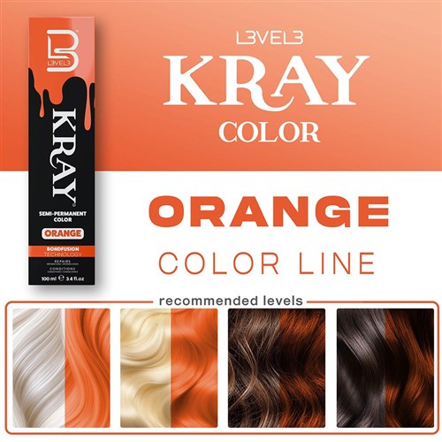 LVL3 KRAY COLOR ORANGE 100ML 200115 100ML SEMI PERMANENT KRAY LEVEL3 L3VEL3 COLOUR