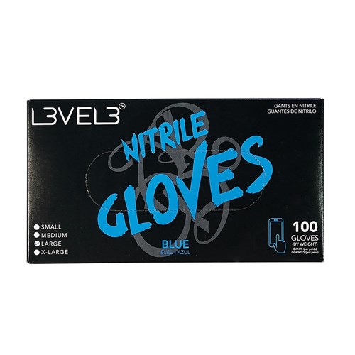 LVL3 NITRILE GLOVES BLUE LGE 11202 100PC LEVEL3 L3VEL3