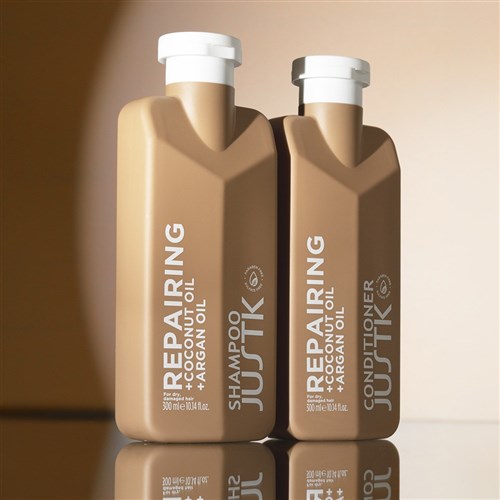 JUSTK REPAIRING COND 300ml COCONUT & ARGAN OIL CONDITIONER FOR DRY DAMAGED