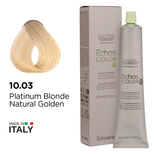 Echos Color Vegan Hair Colour 10.03 Platinum Blonde Natural Golden