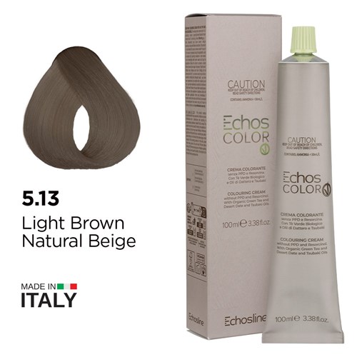 Echos Color Vegan Hair Colour 5.13 Light Brown Natural Beige
