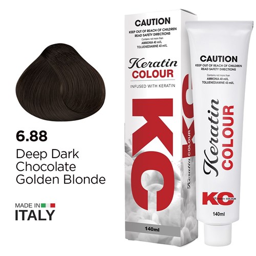 Keratin Colour Permanent Colour 6.88 Deep Dark Chocolate Golden Blonde