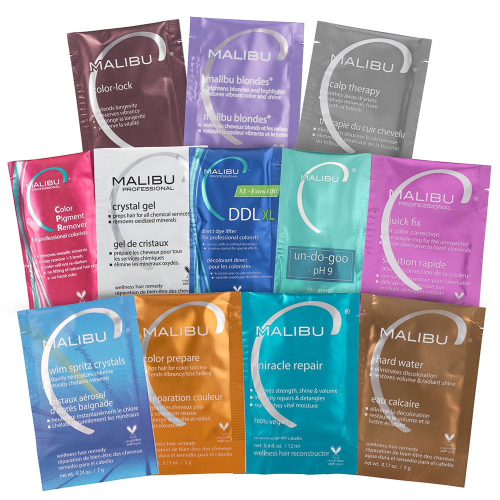 Malibu C Crystal Gel Hair Treatment 12pc - Home Hairdresser